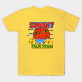 Sunset palm trees T-Shirt